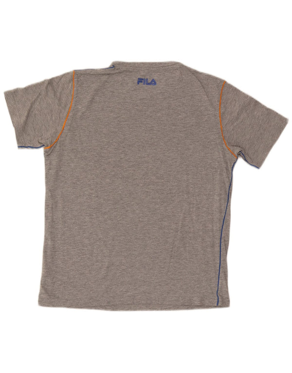 Fila Camiseta gráfica para hombre Top de algodón moteado gris medio