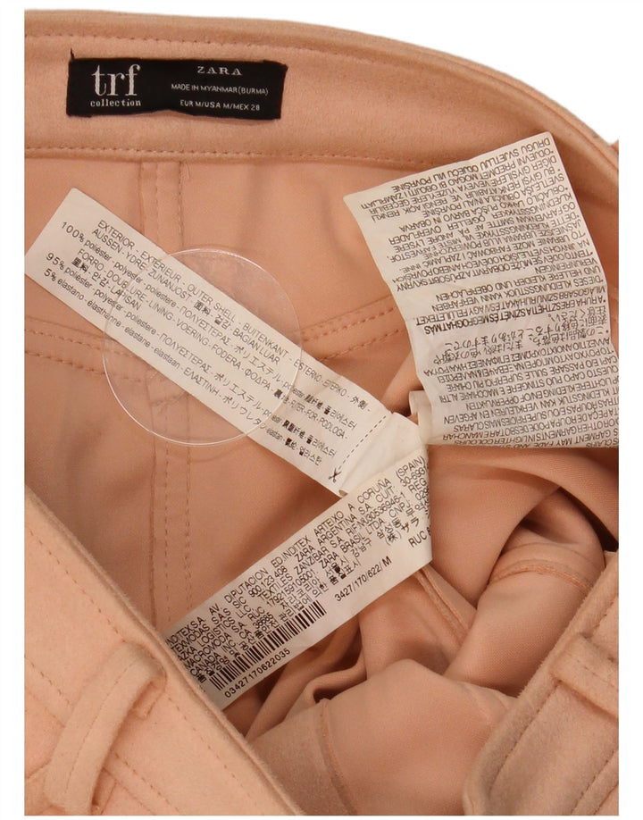 Zara Mujer Mini Falda Mediana W28 L15 Poliéster Beige