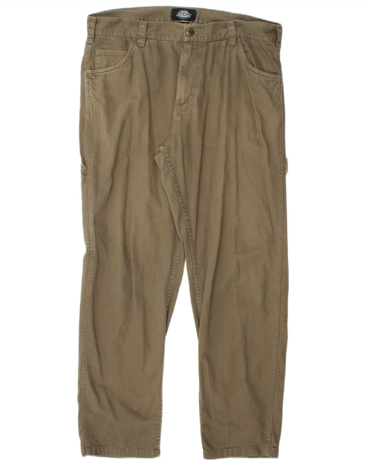 DICKIES Pantalones cargo rectos para hombre W34 L32 Algodón caqui