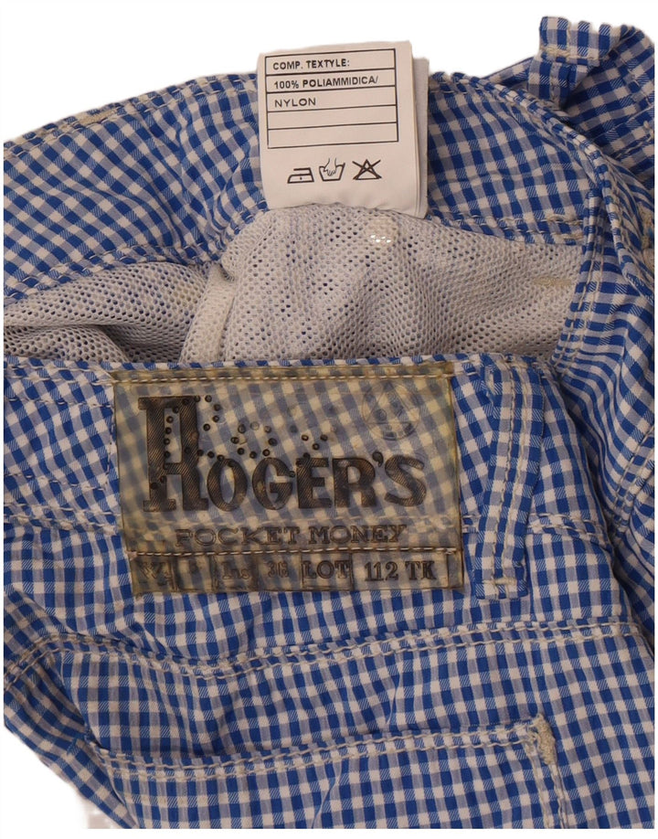 Roy Rogers Pantalones cortos chinos para niños 11-12 años W26 Poliamida azul a cuadros