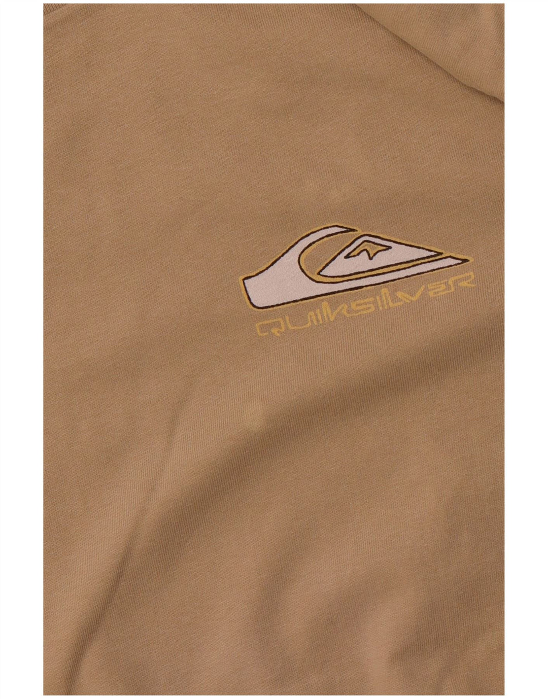 QUIKSILVER Camiseta gráfica de ajuste regular para hombre Top grande de algodón beige