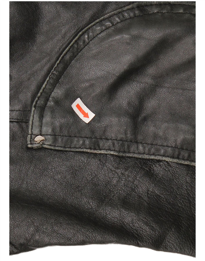 MOTIVI Chaqueta de cuero para mujer UK 44 Mediana Negra