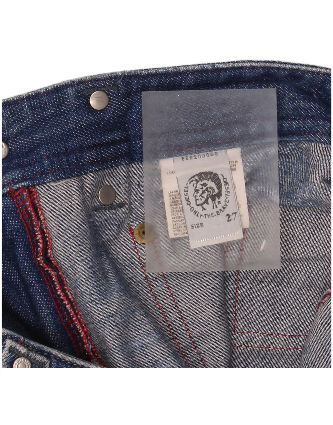 Diesel Mujer Vaqueros Rectos Desgastados W30 L32 Algodón Azul