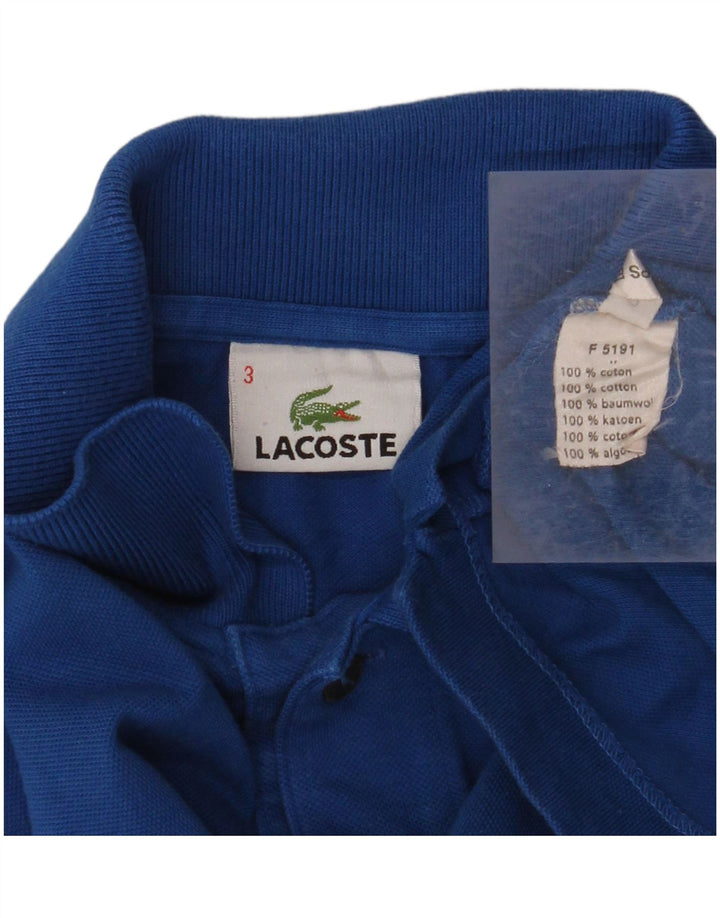LACOSTE Polo de manga larga para hombre talla 3 pequeño algodón azul