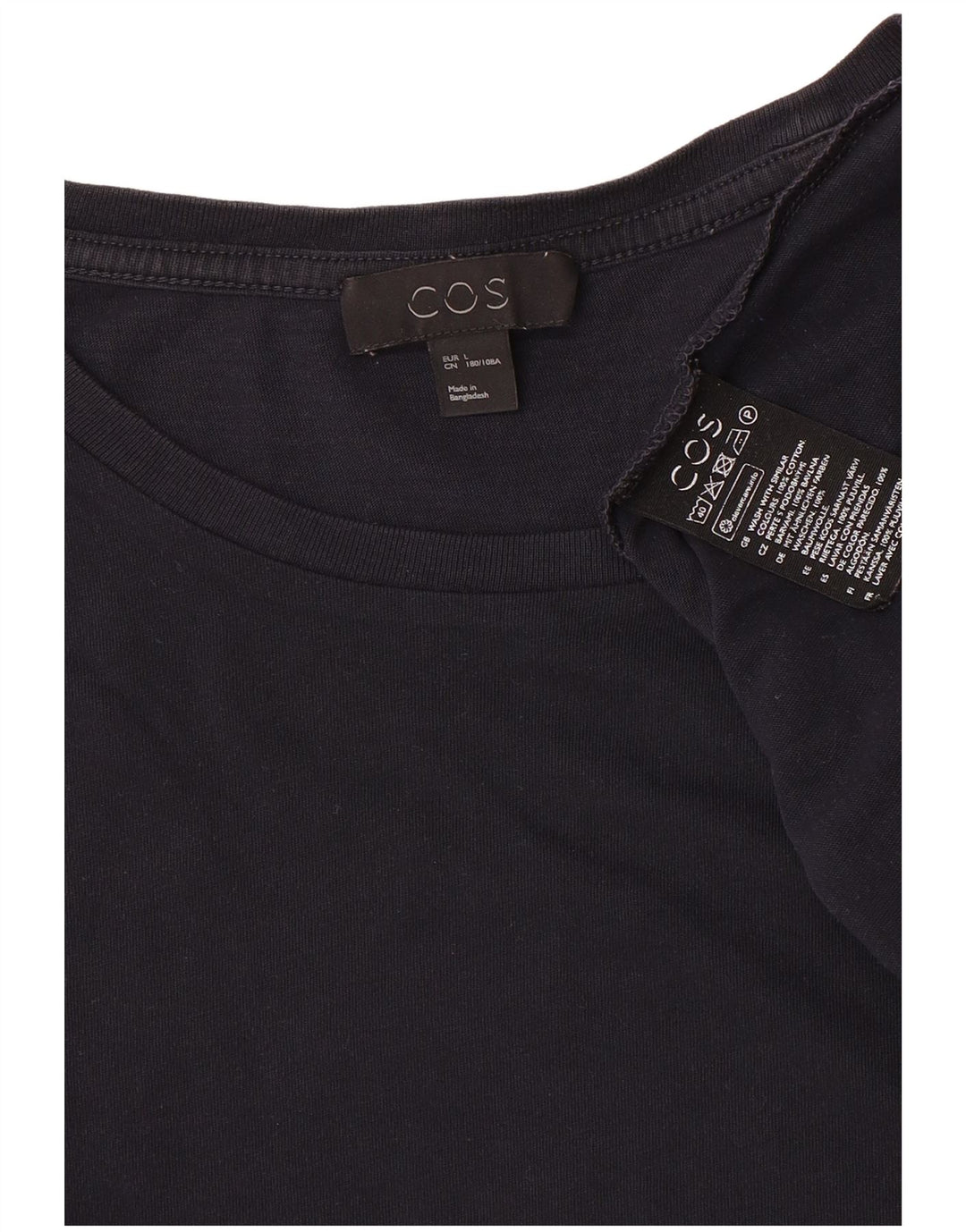 Cos camiseta para hombre Top grande azul marino algodón
