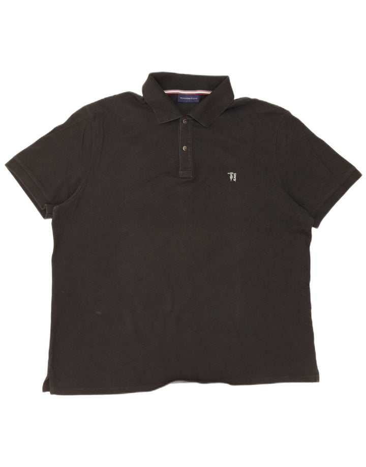 TRUSSARDI JEANS Polo para hombre 3XL Negro Algodón