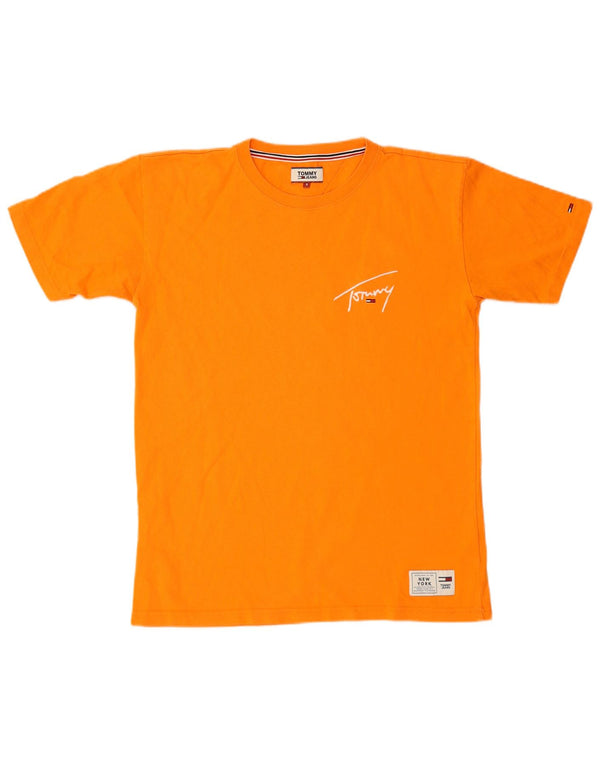 Tommy Hilfiger Camiseta gráfica para hombre Top Small Orange Cotton