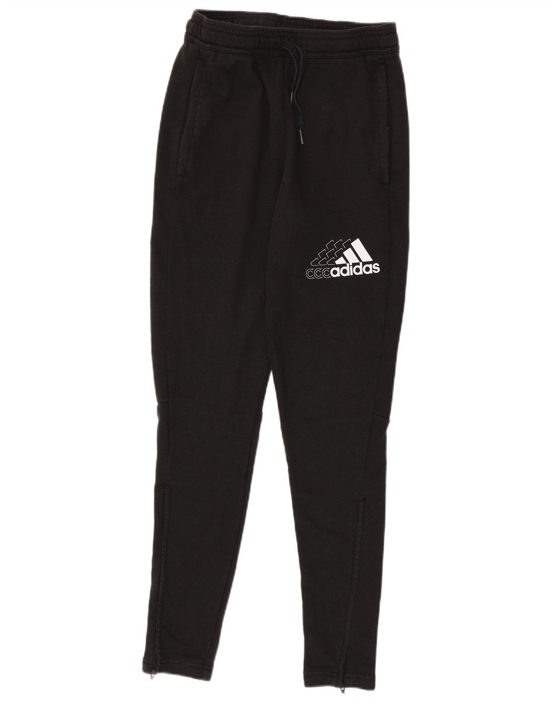 ADIDAS Hombre Chándal Pantalones Pequeños Algodón Negro