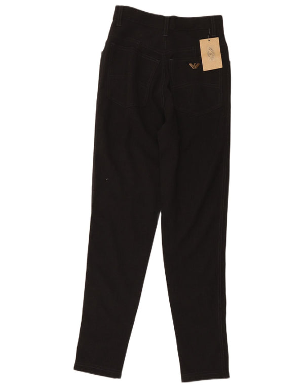 Armani Mujer Pantalones Casuales Slim De Talle Alto W26 L28 Poliéster Negro