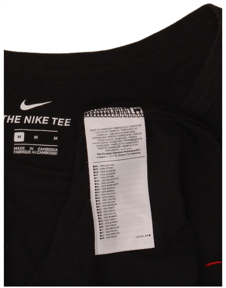 NIKE Camiseta sin mangas para hombre, tamaño mediano, algodón negro