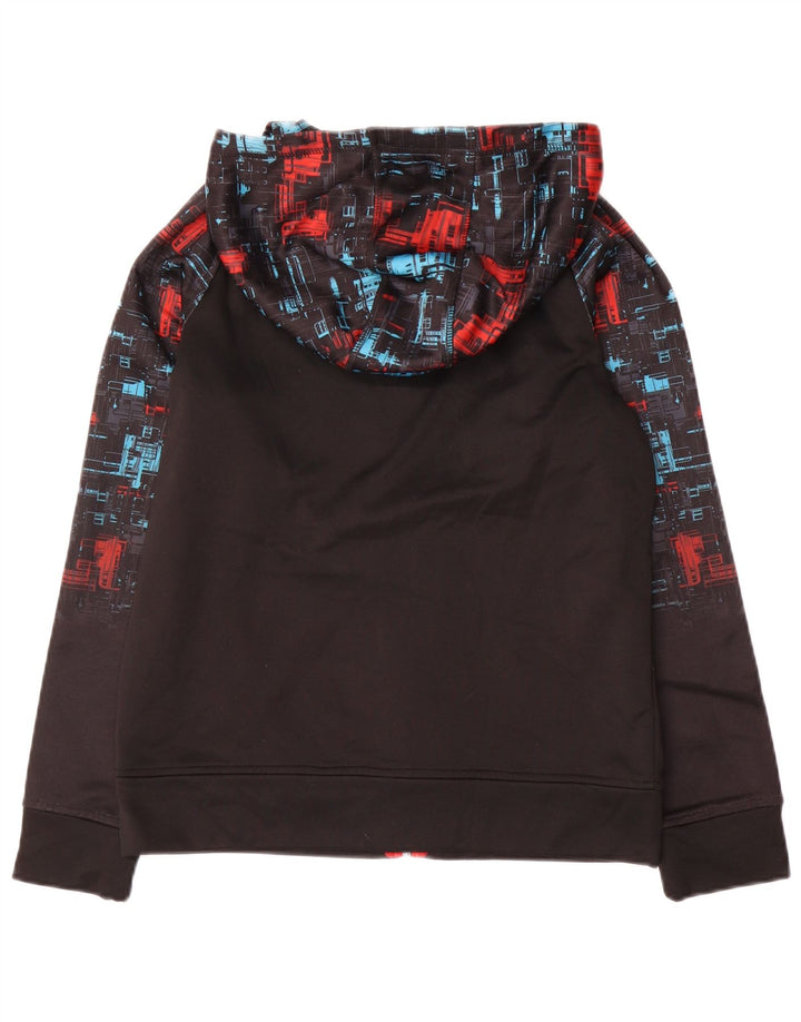 Puma Sudadera con capucha y cremallera para niños 14-15 años Grande Negro Geométrico Poliéster