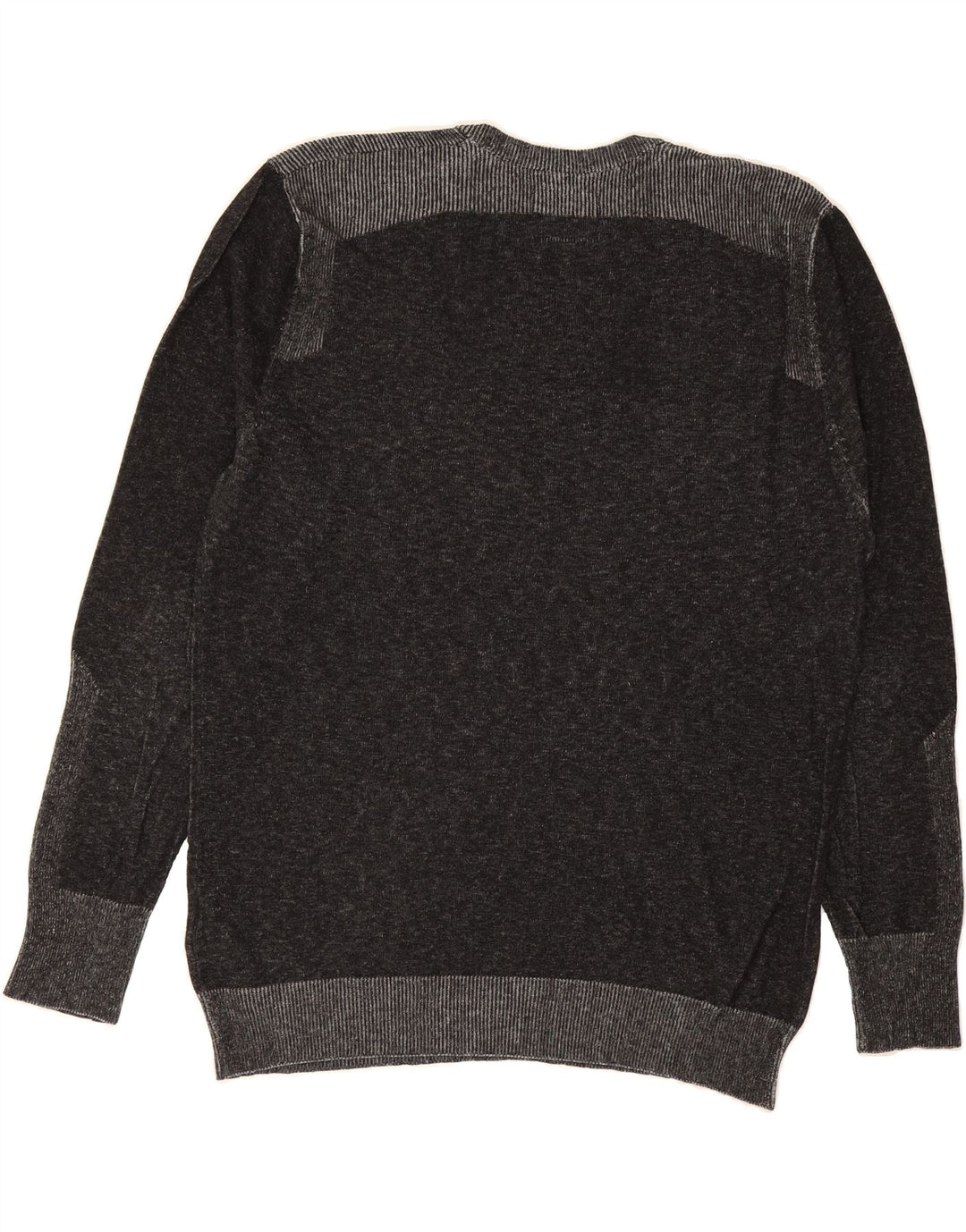 GUESS Mens V-Neck Jumper Sweater Large Grey Colourblock Cotton Vintage Guess and Second-Hand Guess from Messina Hembry 