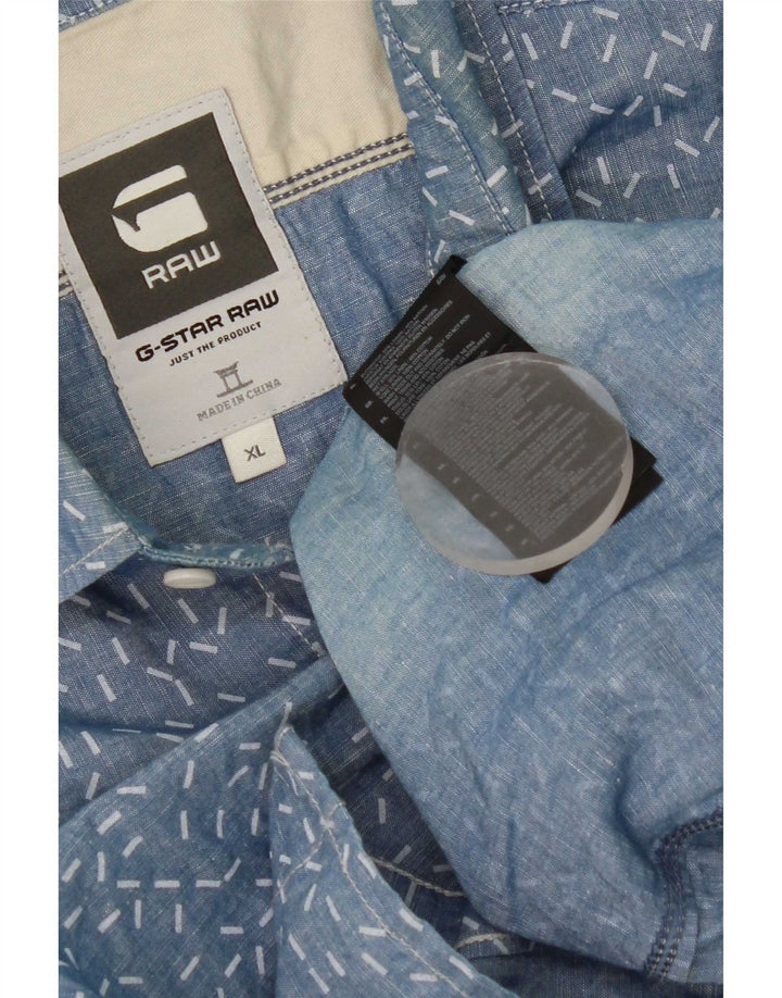 Camisa G-Star Hombre XL Lino con manchas azules