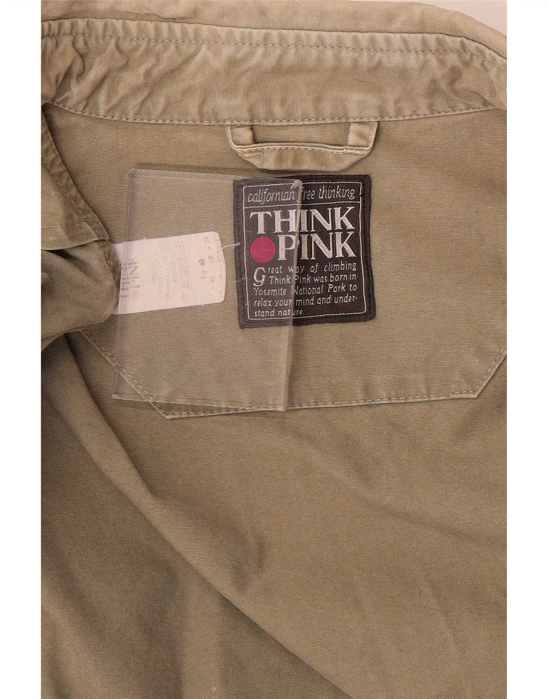 Think Pink Chaqueta utilitaria para hombre UK 34 XS Algodón caqui