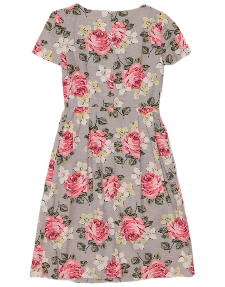 CATH KIDSTON Vestido acampanado para mujer UK 8 Pequeño Algodón floral gris
