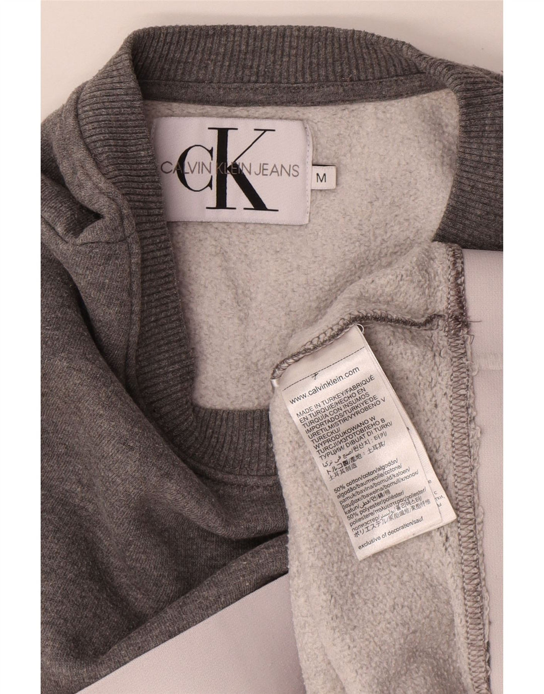 Calvin Klein Jeans Mujer Crop Sudadera Jumper UK 14 Gris Medio