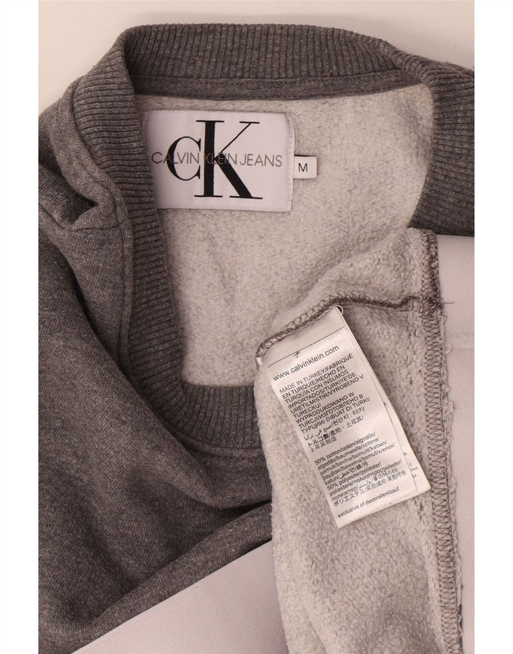 Calvin Klein Jeans Mujer Crop Sudadera Jumper UK 14 Gris Medio