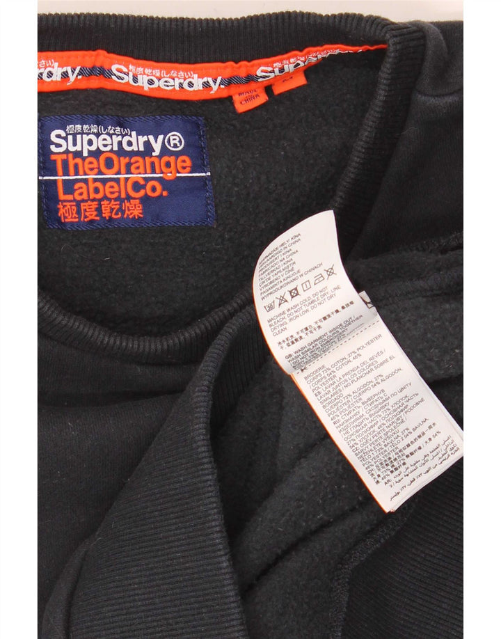 Superdry Hombre Sudadera Jumper Medium Azul Marino Colorblock Algodón