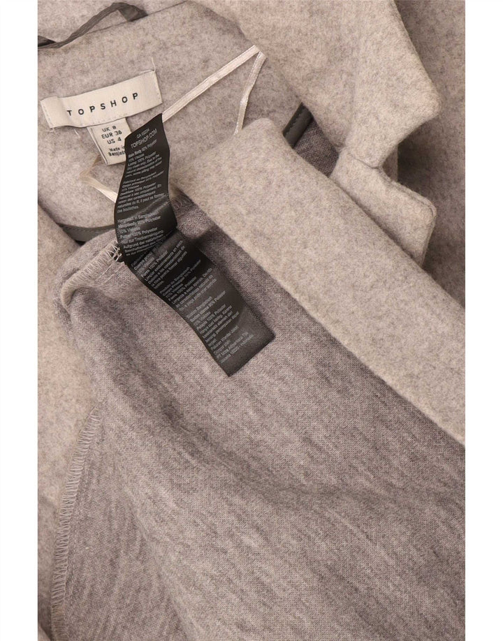 Topshop Abrigo extragrande para mujer UK 8 Pequeño Poliéster gris