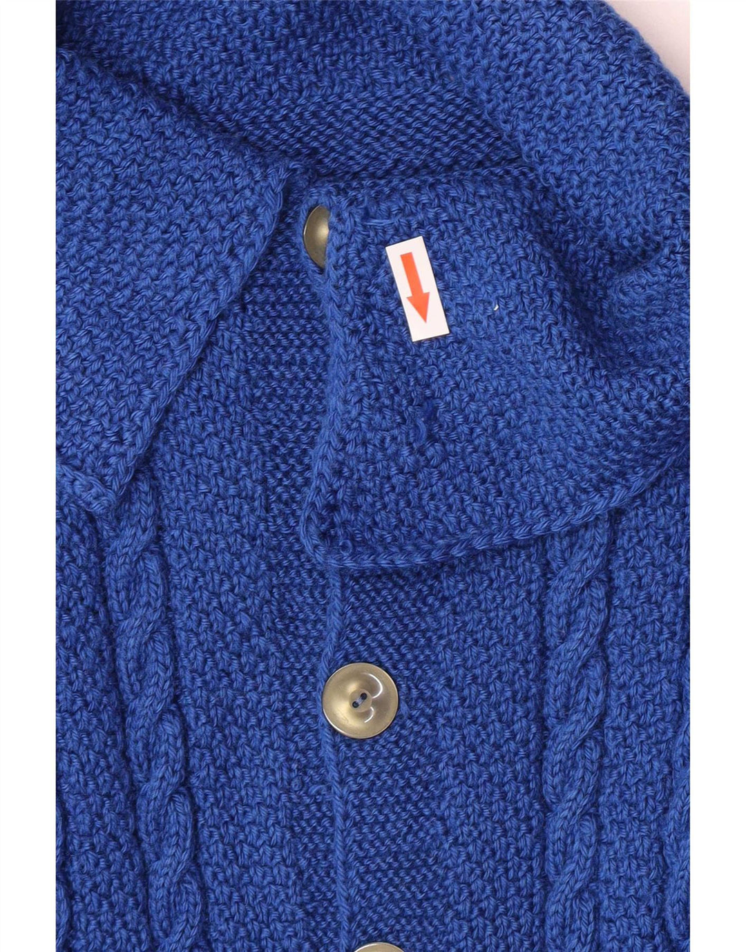 Vintage hombres Cardigan suéter azul medio