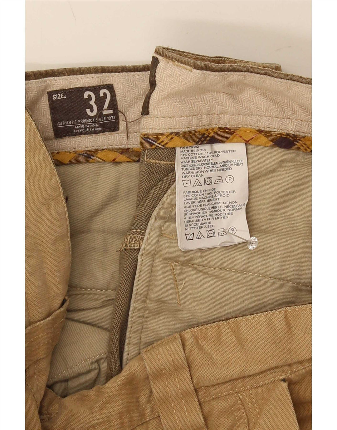 Timberland Pantalón Cargo Hombre W32 L33 Algodón Caqui