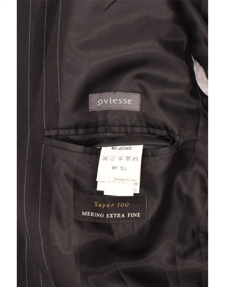 Oviesse Chaqueta tipo blazer de 3 botones para hombre IT 48 Lana mediana a rayas negras