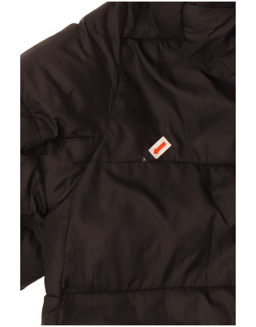 ZARA Mujer Abrigo Acolchado Extragrande Con Capucha UK 40 Small Poliéster Negro