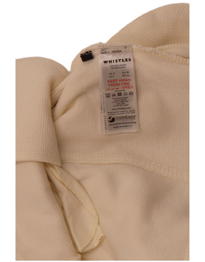 WHISTLES Chaqueta tipo blazer de 2 botones para mujer UK 10 Small White Cotton