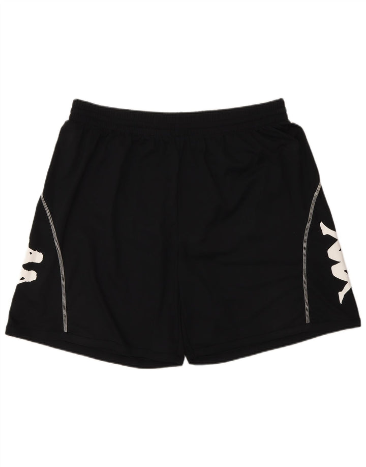 Kappa Pantalones cortos deportivos gráficos para hombre XL Poliéster negro