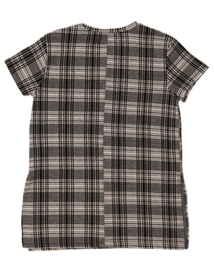 ZARA Mujer Trafaluc Túnica Top UK 10 Small Grey Check