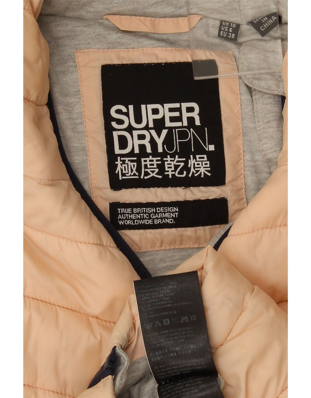 Superdry Mujer Chaqueta Acolchada Con Capucha UK 40 Small Pink Nylon