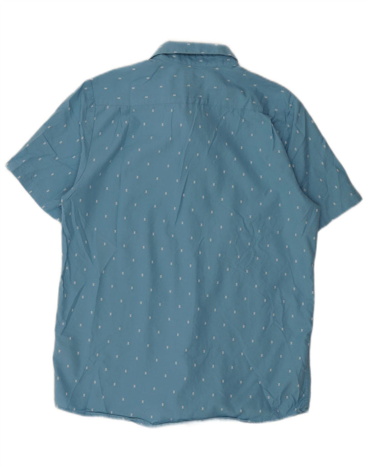 Camisa Volcom Modern Fit de manga corta de algodón con lunares azules pequeños