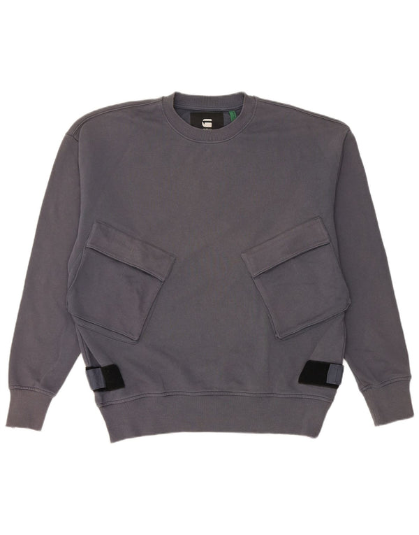 G-Star Hombre Sudadera Jumper Large Azul Marino Algodón
