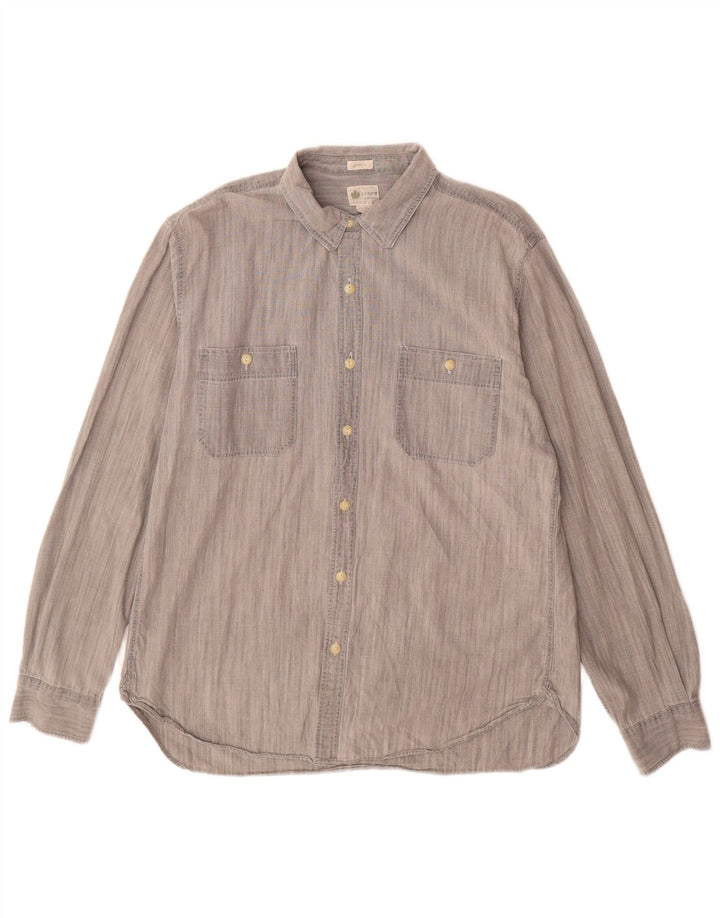 J. Crew Camisa entallada para hombre de algodón gris grande