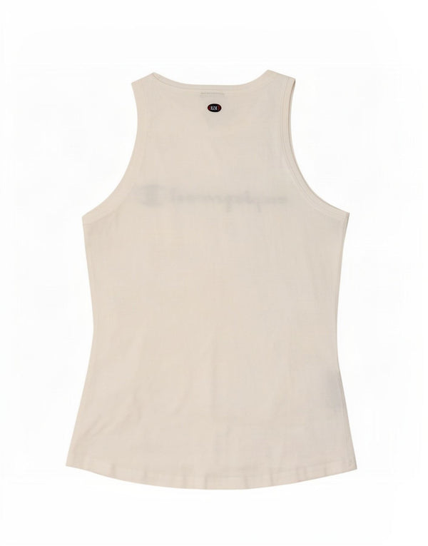 Champion Camiseta sin mangas gráfica para mujer UK 40 Grande Algodón blanco
