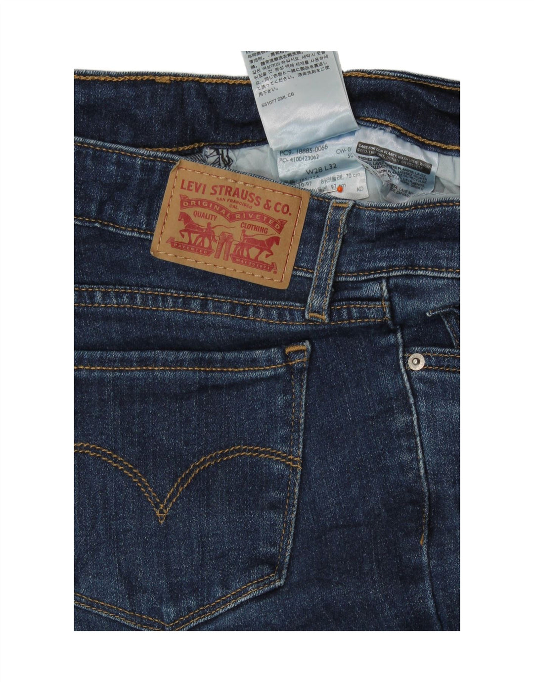 Vaqueros Levi's 715 Bootcut para mujer W28 L32 Algodón azul marino