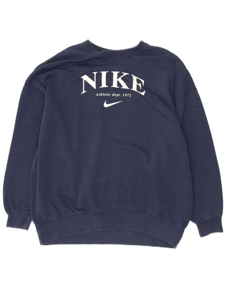 Nike Hombre Sudadera extragrande con gráfico Jumper XS Algodón azul marino
