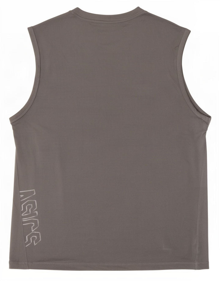 Asics Hombre Graphic Vest Top Grande Gris Poliéster