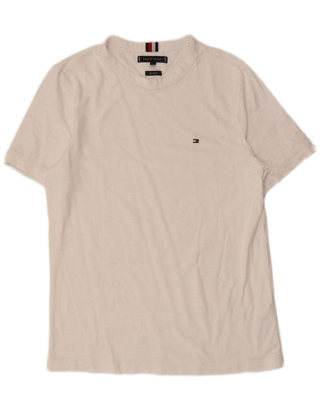Tommy Hilfiger Camiseta Regular Fit para Hombre Top Small White Cotton
