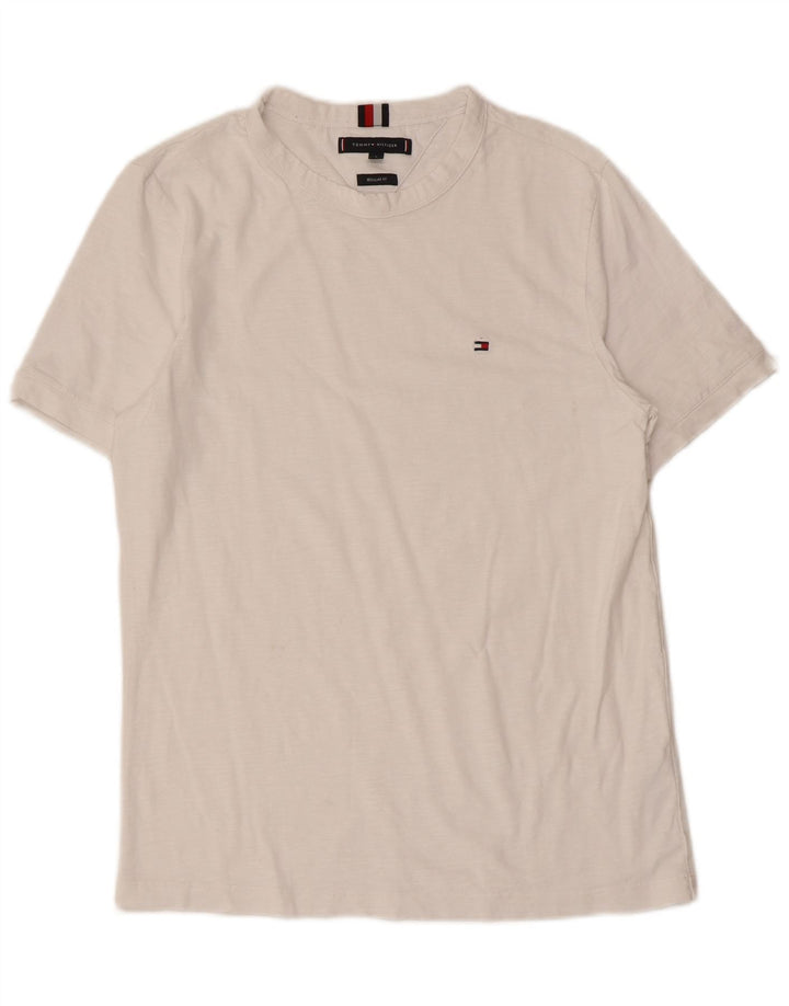 Tommy Hilfiger Camiseta Regular Fit para Hombre Top Small White Cotton