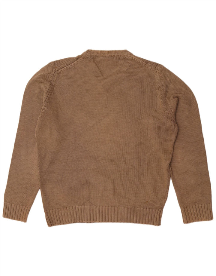 Zara Hombre Jersey Con Cuello En V Algodón Marrón Medio