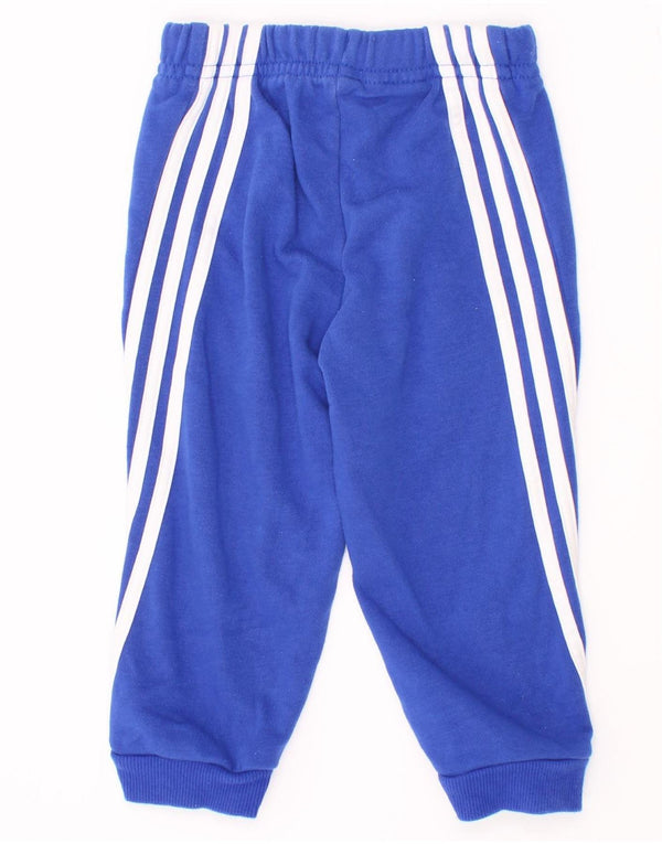 Adidas - Pantalón de chándal para bebé, niño, 9-12 meses, algodón azul