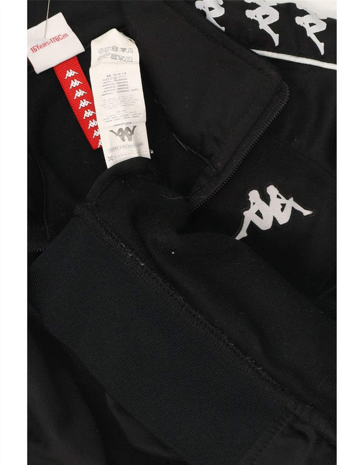 KAPPA Chaqueta de chándal con gráfico para niños 15-16 años Negro Poliéster