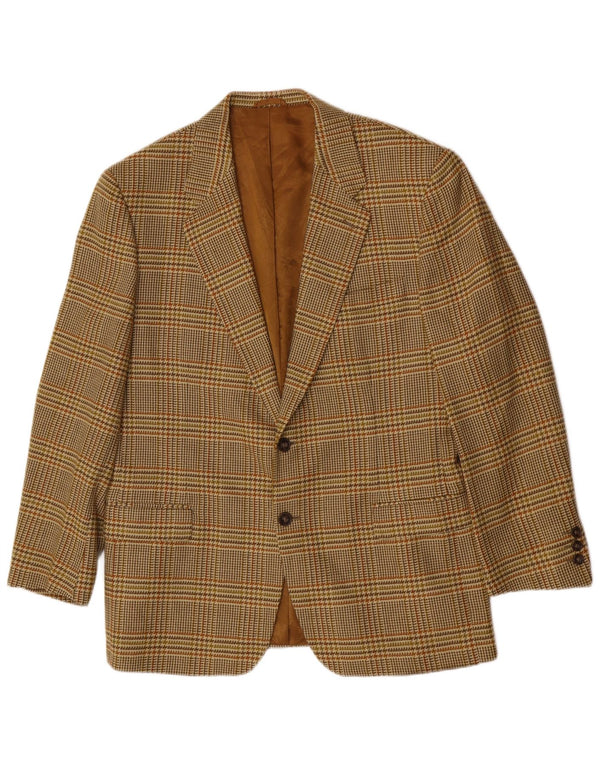 Henry Cottons Chaqueta tipo blazer con 2 botones para hombre IT 50 Large Brown Houndstooth