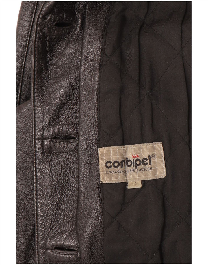 Conbipel Chaqueta Blazer de Cuero de Gran tamaño con 4 Botones para Mujer UK 10 Small Black