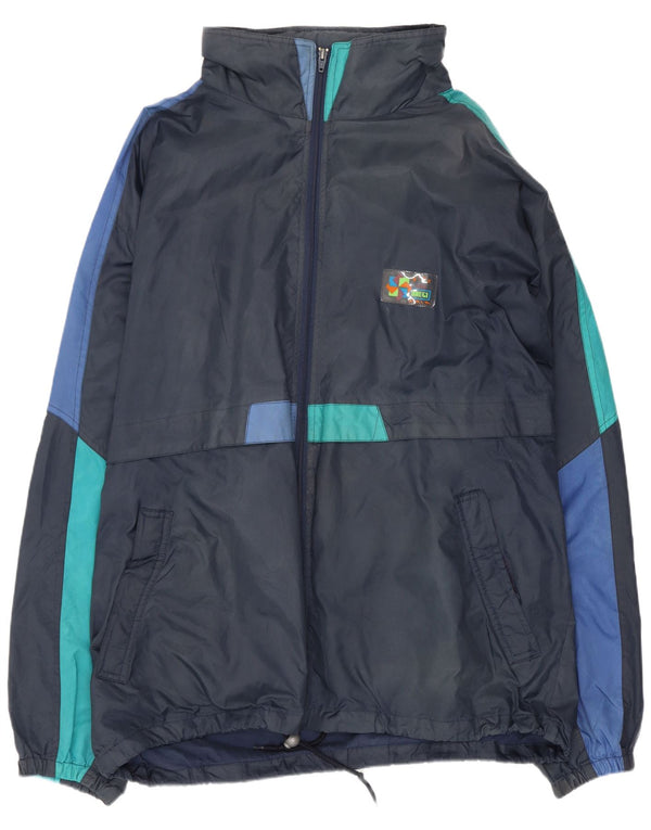 Brugi - Chaqueta de chándal con capucha para hombre, talla 2XL, color azul marino, poliamida
