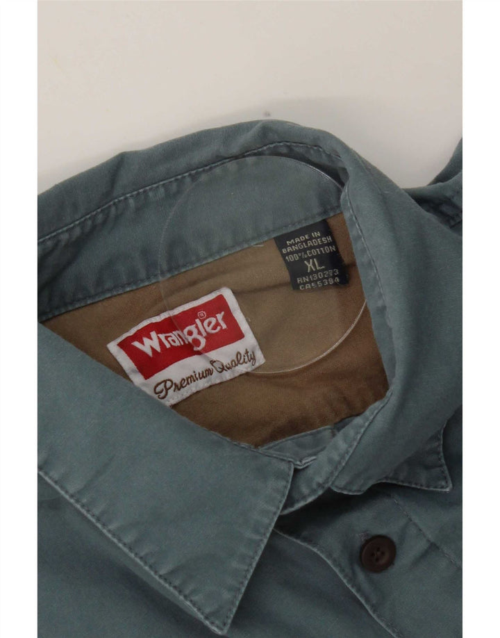 Camisa Wrangler Hombre XL Algodón Azul