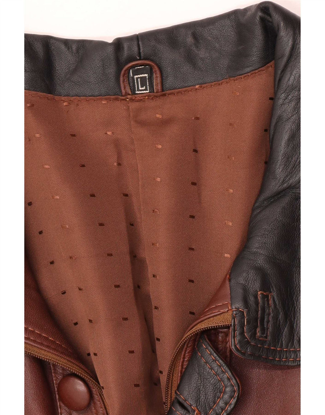 Vintage hombres bombardero chaqueta de cuero Reino Unido 40 marrón grande