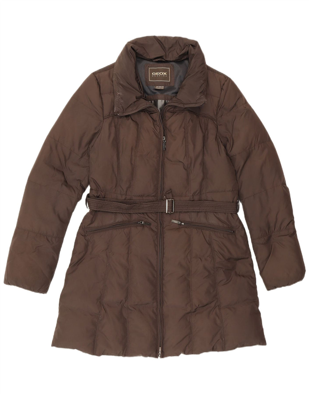 Abrigo acolchado para mujer Geox UK 44 Grande Poliéster marrón