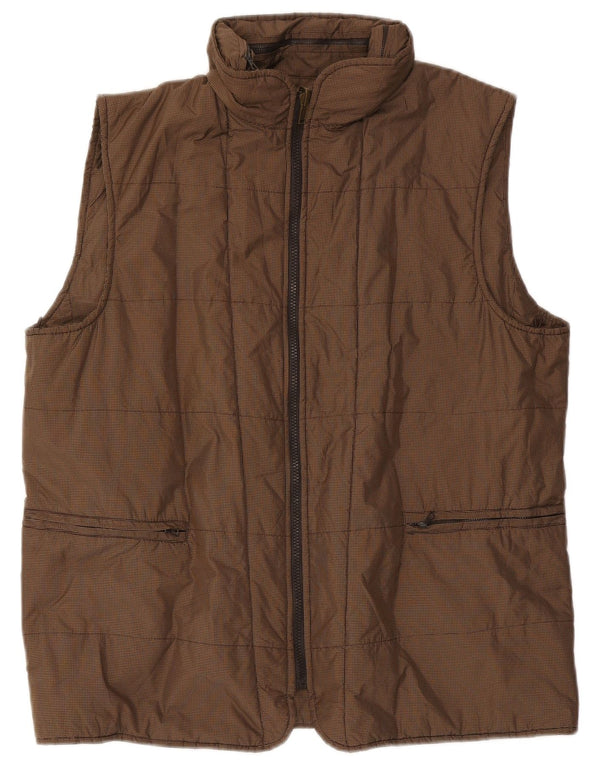 Henry Cottons Chaleco acolchado con capucha para hombre IT 54 2XL Marrón Gingham Poliéster